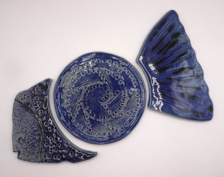 grés, glaçure bleue étoilée